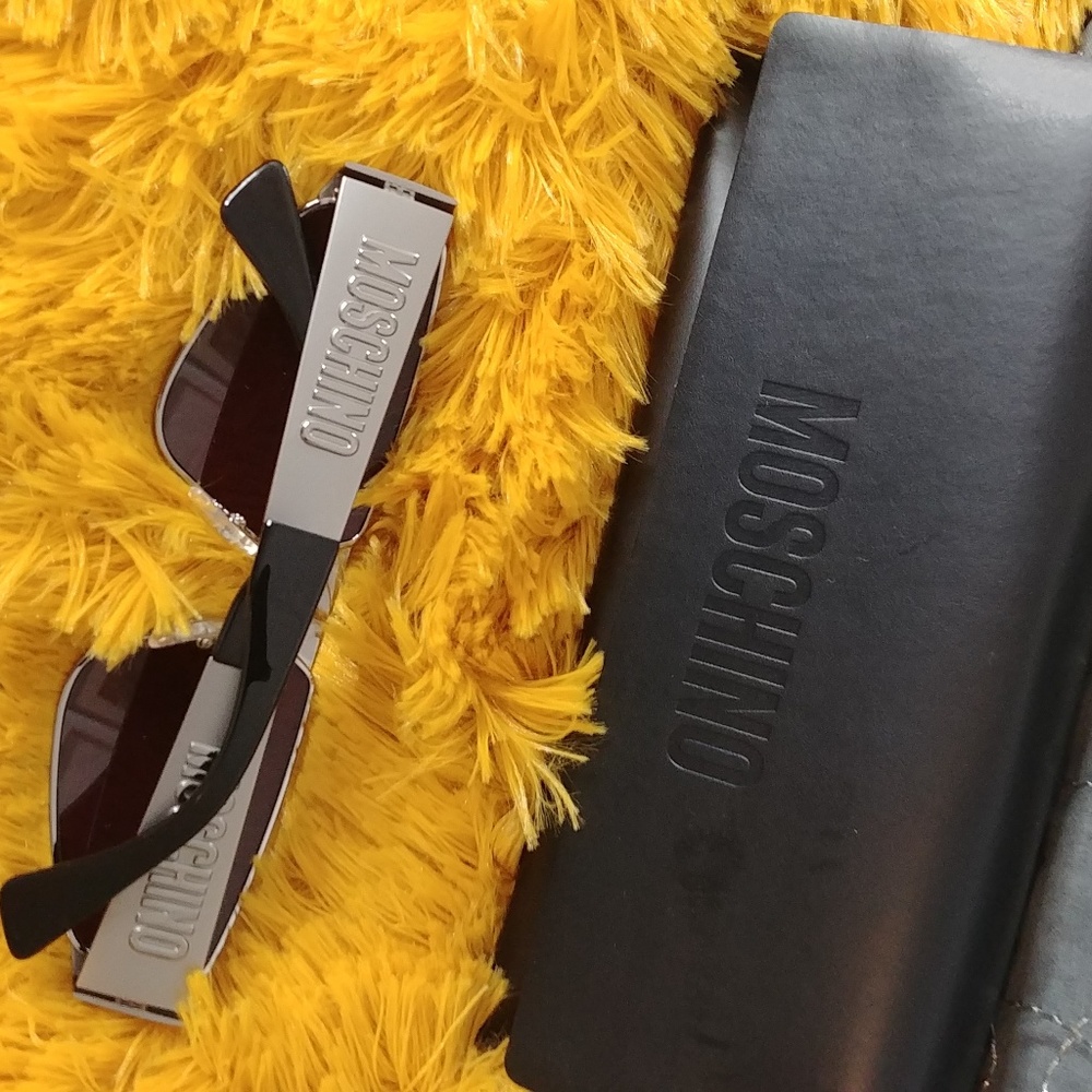 Moschino shade 55mm small shield sunglasses.